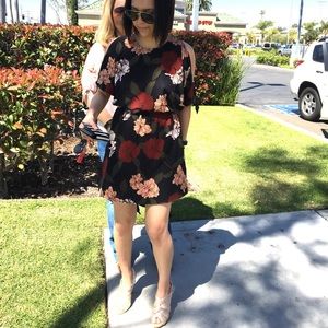 Flowery open back dress